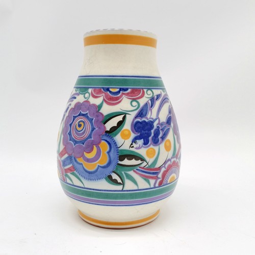 145 - Carter Stabler Adams Ltd. Poole Pottery blue-bird tall vase #337/HE decorated by Anne Hatchard (Miln... 