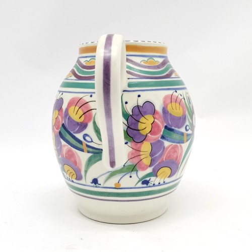 152 - Poole England pottery jug #303/YO decorated by Eileen Prangnell (Chennell 1924-37) 20cm high with no... 