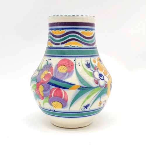 153 - Poole England pottery vase #203/YO decorated by Hilda Hampton (Cleal 1927-45) ~ 21cm high with no ob... 