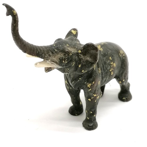 159 - 3 x cold painted bronze studies of elephants - largest 11cm across x 7cm high ~ slight paint losses