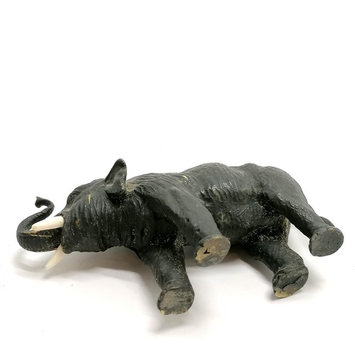 159 - 3 x cold painted bronze studies of elephants - largest 11cm across x 7cm high ~ slight paint losses