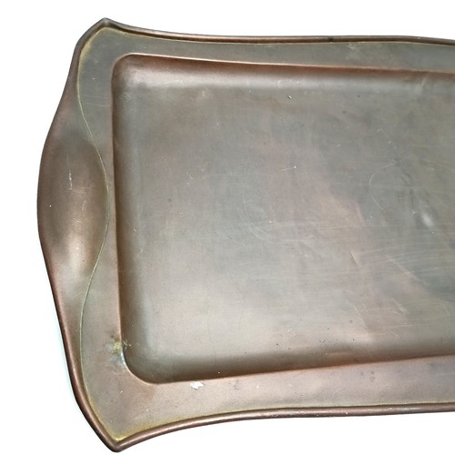 165 - Keswick School of Industrial Arts Art Nouveau copper tray - 59cm x 29cm  and has some dents and need... 