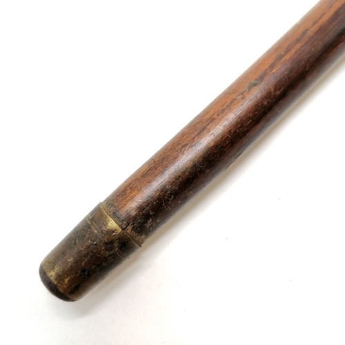 169 - Antique 2 tone hardwood walking cane 90cm long