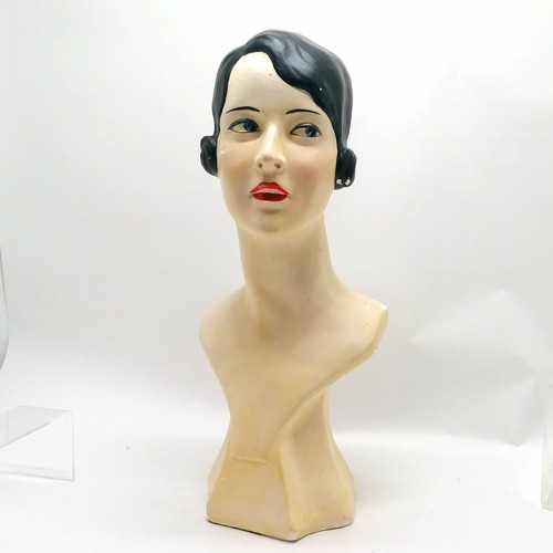 187 - Vintage plaster fashion 1920's/30's style bust - 56cm high and has some losses / marks