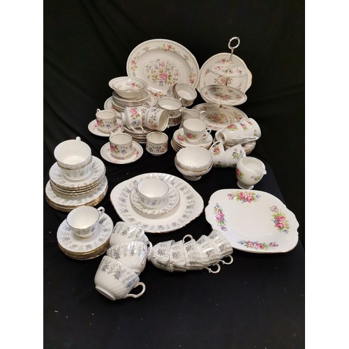 198 - Paragon Tay San part Tea & dinner service including a 3 tier cake stand 36cm high, Royal Doulton Arc... 