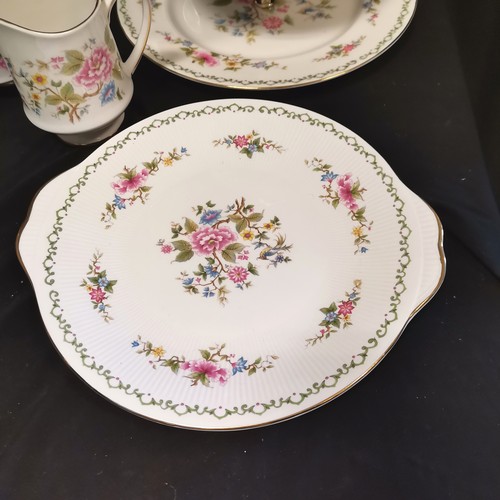 198 - Paragon Tay San part Tea & dinner service including a 3 tier cake stand 36cm high, Royal Doulton Arc... 