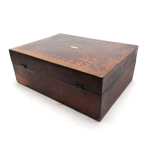 207 - Antique rosewood marquetry box - 30.5cm x 23cm x 11.5cm ~ for restoration