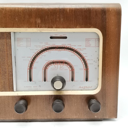 230 - Michael Radio Ltd model 471U radio with walnut veneer case - untested - 53cm x 30cm x 21cm