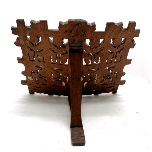 232 - Antique Black Forest carved wooden folding bookstand with flower and leaf detail33cm wide x 30cm hig... 