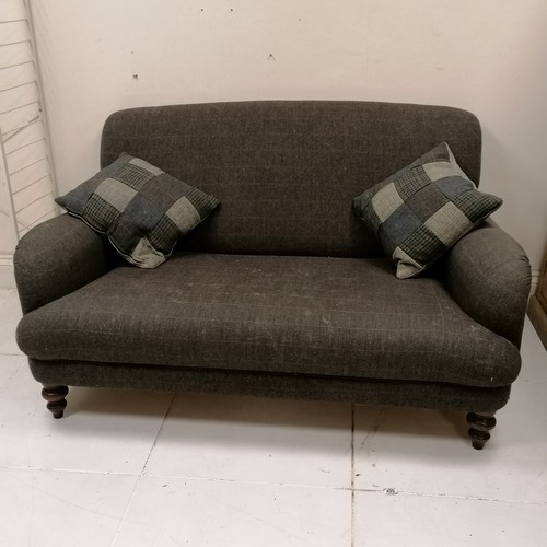 243 - Tetrad Breamar 2 seater sofa upholstered in grey Harris Tweed  155cm wide x 102cm deep x 88cm high -... 