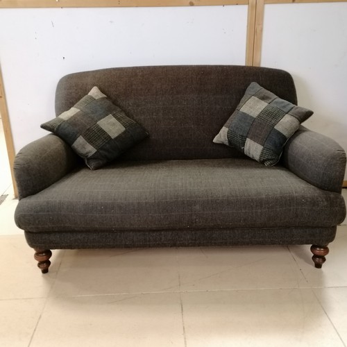 244 - Tetrad Breamar 2 seater sofa upholstered in grey Harris Tweed  155cm wide x 102cm deep x 88cm high -... 