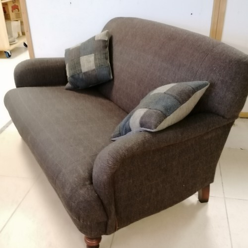 244 - Tetrad Breamar 2 seater sofa upholstered in grey Harris Tweed  155cm wide x 102cm deep x 88cm high -... 