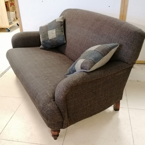 244 - Tetrad Breamar 2 seater sofa upholstered in grey Harris Tweed  155cm wide x 102cm deep x 88cm high -... 