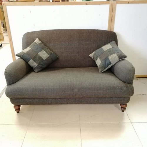 244 - Tetrad Breamar 2 seater sofa upholstered in grey Harris Tweed  155cm wide x 102cm deep x 88cm high -... 