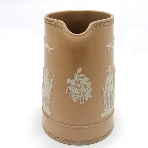 258 - Transvaal / Boer war Copeland relief moulded saltglaze jug - 16cm high.