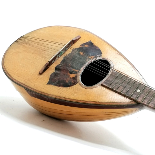 261 - Antique mandolin by Castorina Ruggero - 62cm long - Has old repairs and lacks 2 strings.