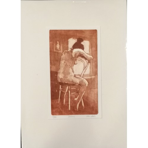 268 - Eric Ward (b.1945) St. Ives signed etching on paper of a nude 'Jackie' limited edition 17/50 mounted... 