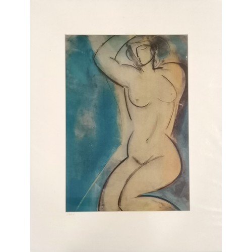 271 - Mary Stork (1938-2007) print of a female nude signed to the mount 56cm x 43cm total size