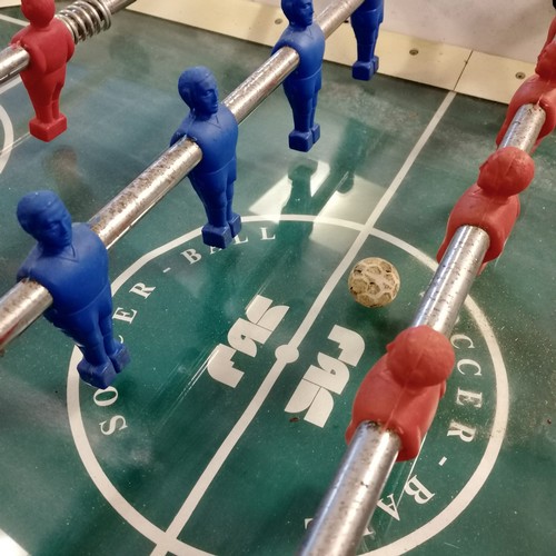 280 - FAS Soccer Ball table football game -in good used condition though has some pitting to the chrome - ... 