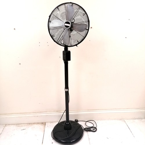 293 - Vintage Italian Cinni black floor standing industrial fan - approx 165cm high