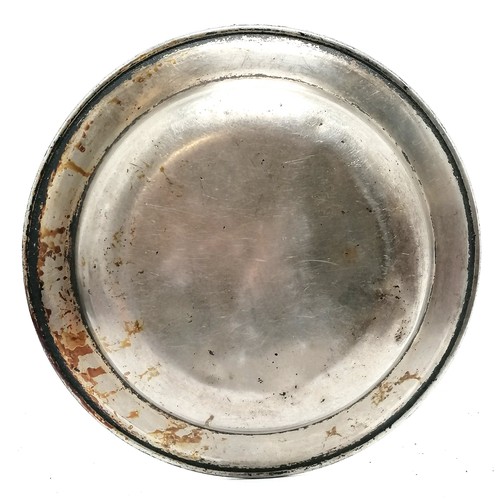 311 - WWII (1943 dated) German OFLAG IIA prisoner of war camp metal mess plate - 24cm diameter