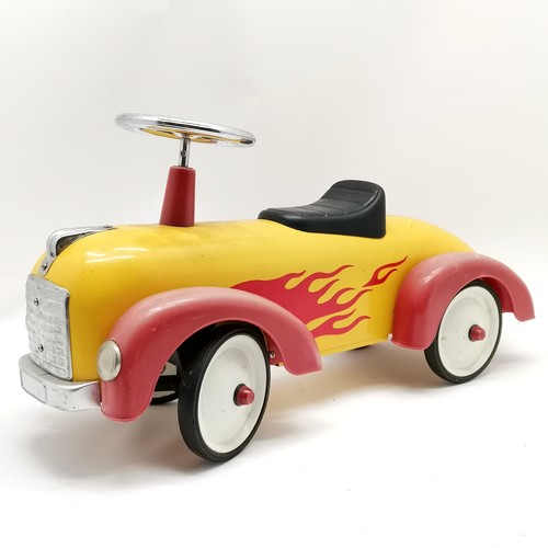 323 - Goodboys vintage ride on metal car with red plastic wheel arches 78cm long x 38cm high x  25cm wide ... 