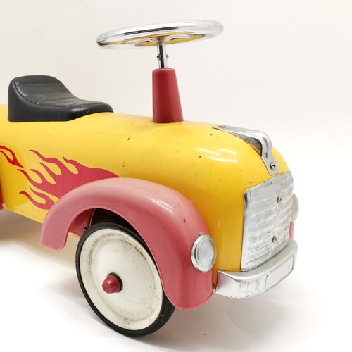 323 - Goodboys vintage ride on metal car with red plastic wheel arches 78cm long x 38cm high x  25cm wide ... 