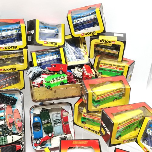 327 - Qty of toy cars inc boxed Corgi buses etc