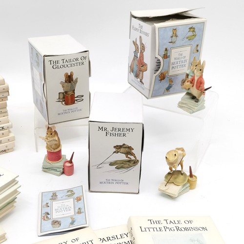 335 - Complete set of 23 Beatrix Potter The Peter Rabbit Books T/W 3 boxed The World Of Beatrix Potter fig... 