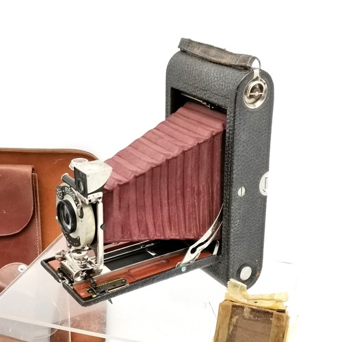 336 - Antique Eastman Kodak Company USA Koilos No.3 folding camera in original leather case T/W an Agfa Co... 