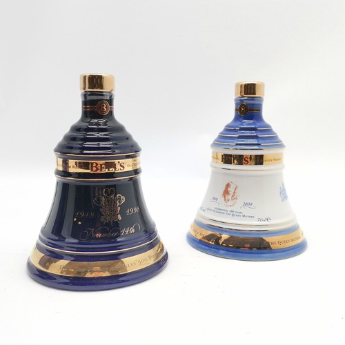 360 - 2 x Bell's UNOPENED Extra special old Scotch whisky commemorative 70cl decanters in original retail ... 