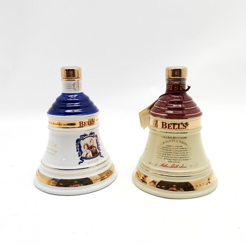 361 - 2 x Bell's UNOPENED Extra special old Scotch whisky commemorative 70cl decanters in original retail ... 