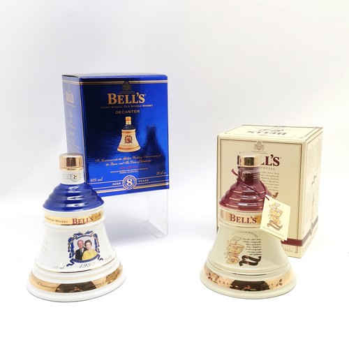 361 - 2 x Bell's UNOPENED Extra special old Scotch whisky commemorative 70cl decanters in original retail ... 