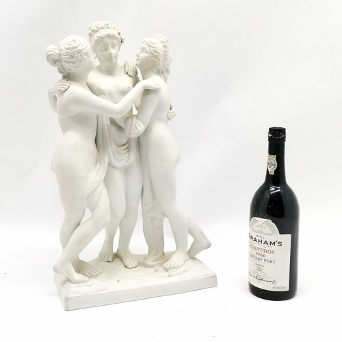 369 - Contemporary parian ware study of the 3 graces (Euphrosyne, Aglaea & Thalia) - 47cm high x 27cm wide