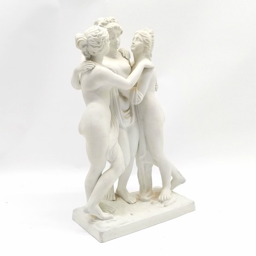 369 - Contemporary parian ware study of the 3 graces (Euphrosyne, Aglaea & Thalia) - 47cm high x 27cm wide