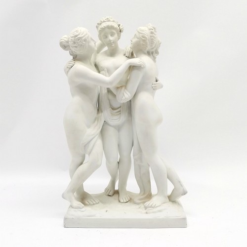 369 - Contemporary parian ware study of the 3 graces (Euphrosyne, Aglaea & Thalia) - 47cm high x 27cm wide