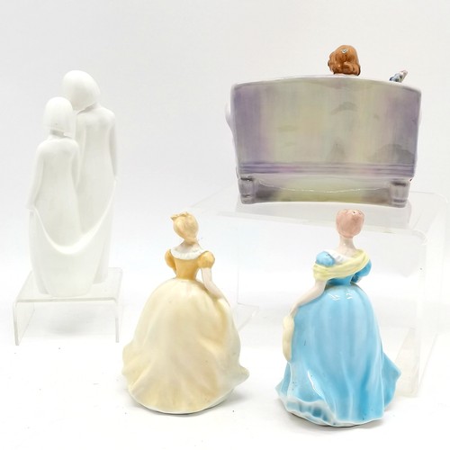 395 - Royal Doulton Images figure of 2 girls 22cm high, Sweet Twenty HN1298, T/W 2 other figures - all wit... 