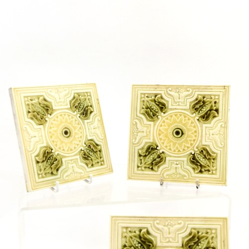 396 - 8 Art Nouveau square tiles 15cm x 15cm - slight A/F