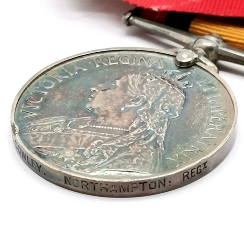 420 - Queen's South Africa medal awarded to 5784 Pte S Cowley Northampton Regt (no clasps)