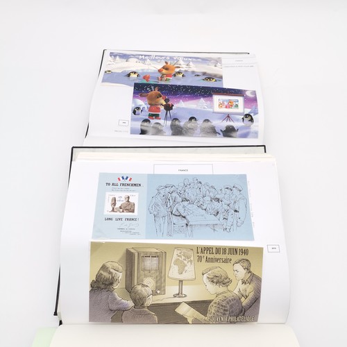 422 - France 1985-2014 comprehensive collection in 6 albums of stamps (m+u), booklets, proof sheets, cards... 