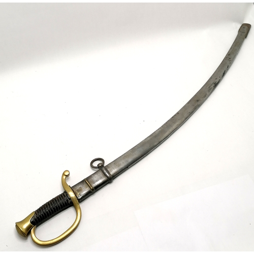 61 - 1863 dated American civil war sabre in steel scabbard marked GWS - total length in sheath 99cm