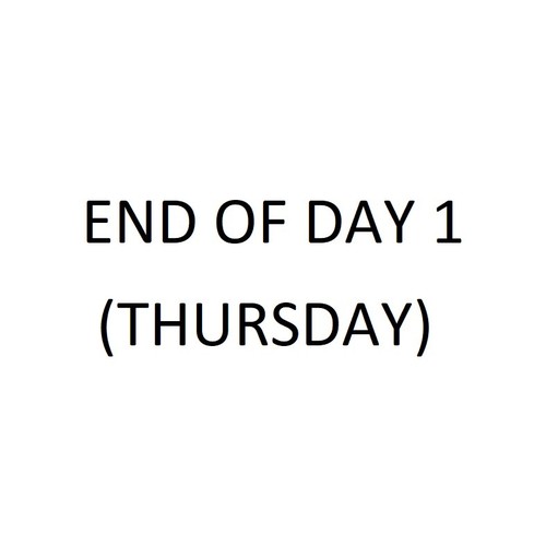 342 - End of Day 1 (Thursday)