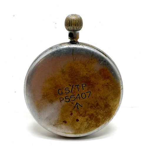 686 - Jaegar-LeCoultre military GS/TP pocketwatch - 5cm diameter and winder to mechanism detached & for sp... 