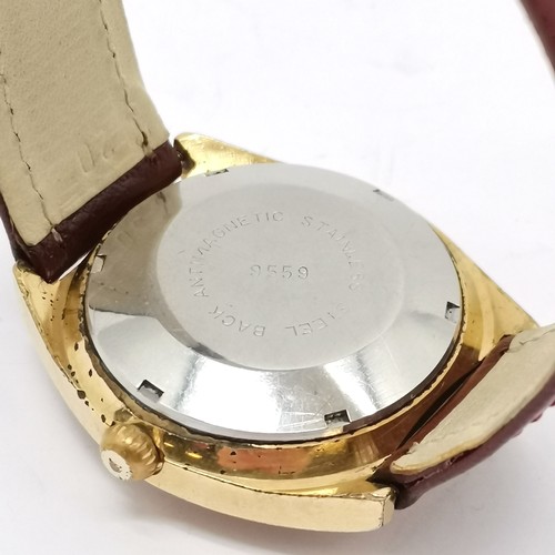 701 - 3 x vintage automatic gold plated cased wristwatches - Rytima de luxe, Sandoz & Timex - all running ... 