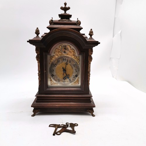 720 - Antique bracket clock with Westminster chime & gilt metal detail - 50cm high x 30cm wide x 20cm dept... 