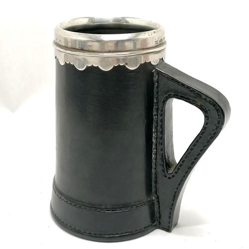 738 - Asprey & Co Ltd silver mounted Doulton 'Leatherjack' tankard - 15.5cm x 8.5cm diameter to top ~ slig... 