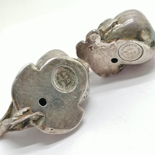 748 - 5 x silver pair of Italian fruit table decorations, picnic table by JF (41mm x 38mm), mouse with wat... 