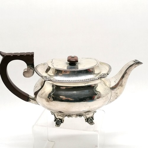 754 - 1931 silver teapot (16cm high), milk jug & sugar bowl by Charles S Green & Co Ltd t/w 1814 Georgian ... 