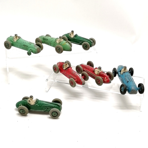 142 - 7 x Dinky racing cars ~ Maserati (2), Talbot Lage, Cooper Bristol (2), HWM (2 - 1 has a tyre missing... 