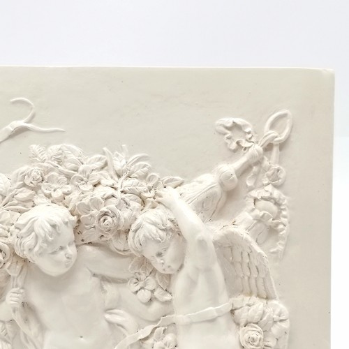 148 - Contemporary relief panel of putti / cherub & flowers after François Duquesnoy - 41cm x 30cm ~ sligh... 